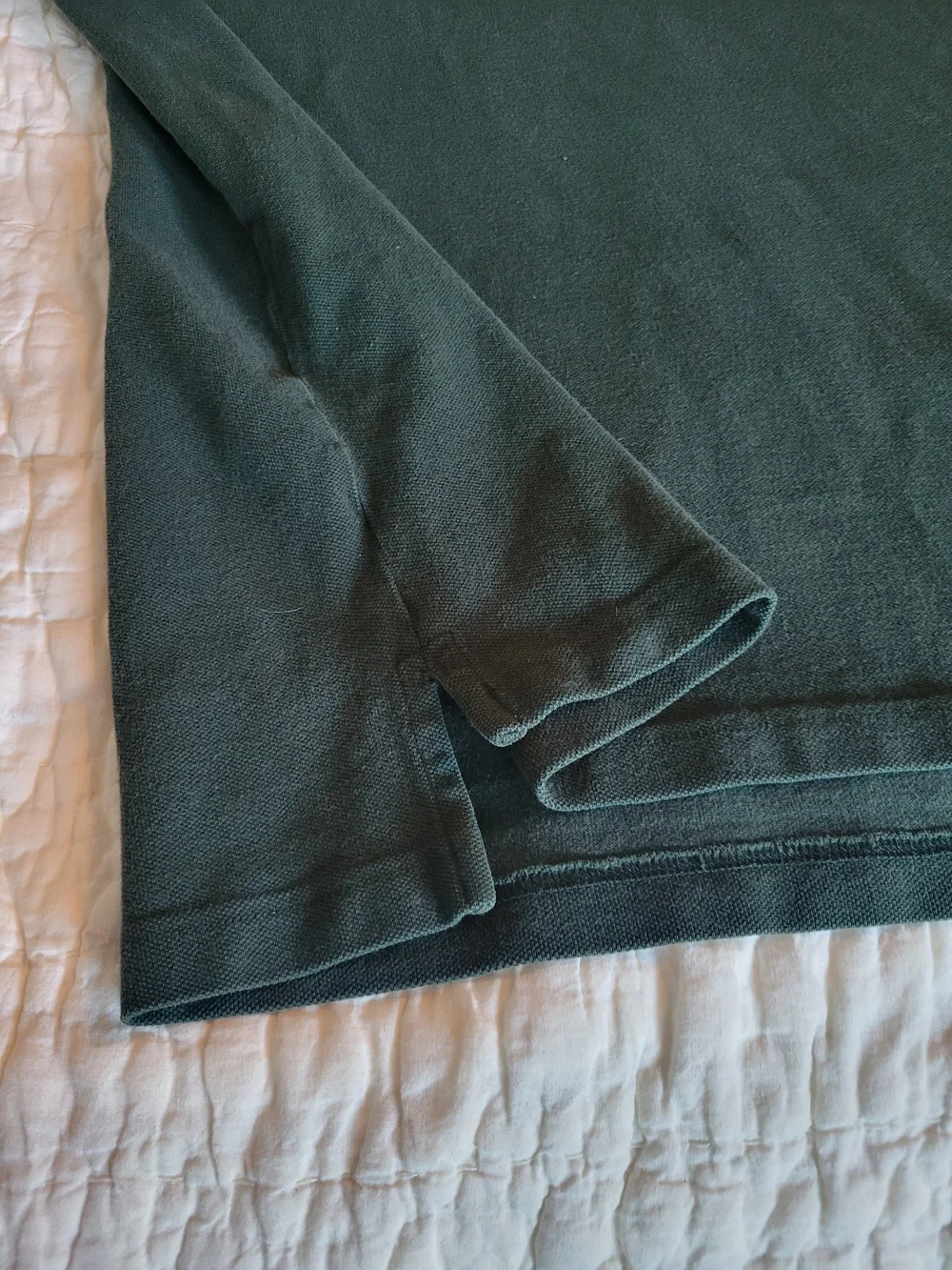 Vintage J. Crew Forest Green Pique Polo Shirt XL 90s Y2K